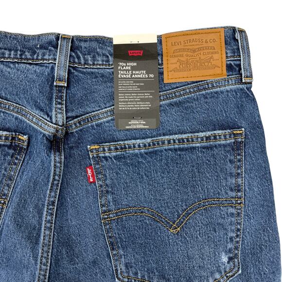 NWT LEVI'S Premium 70's High Flare Women's Jeans Sz 32 Take It Out - Picture 11 of 11